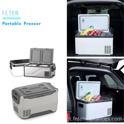 Freezer 40L para carro com duas portas e controle de aplicativo